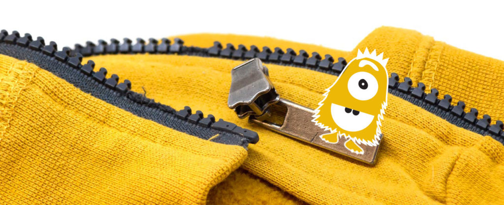 Yellow top with broken zipper
